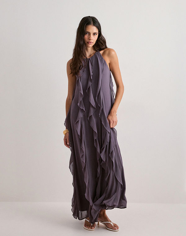 Vero Moda Vmarabella Sl Ruffle Ankle Dress Ex - Lila