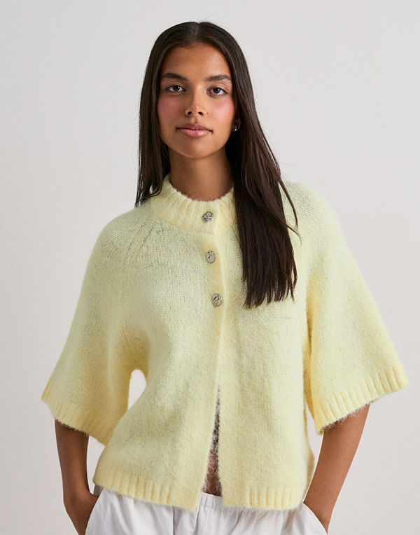 Neo Noir Benuta Fluffy Knit Cardigan - Gul