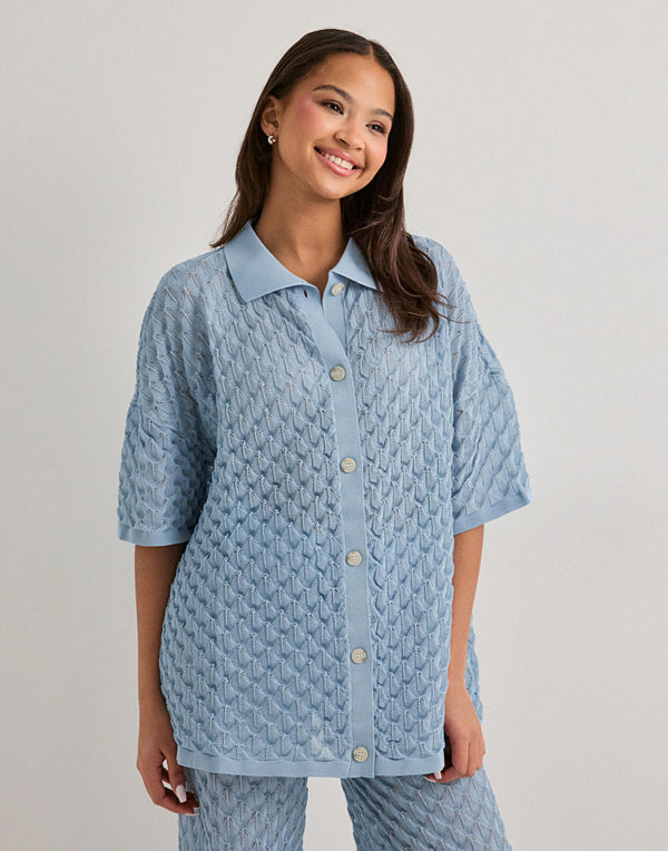 Malina Moa Knitted Shirt - Blå