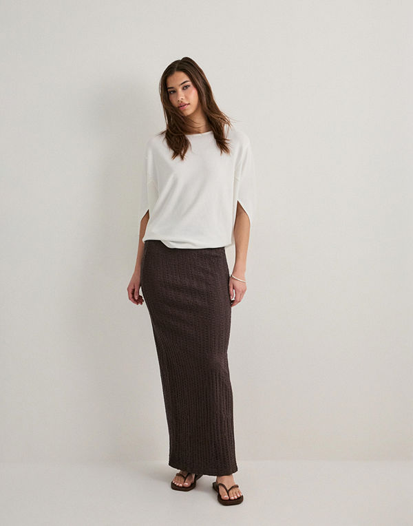 Only Onlella Long Slit Skirt Cs Jrs - Brun
