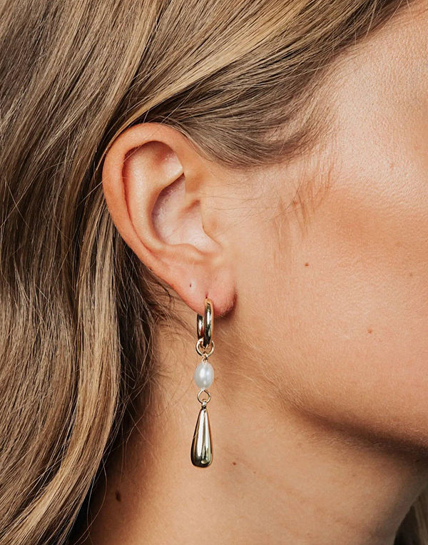 Bow19 örhängen Pearl Drop Earring - Guld
