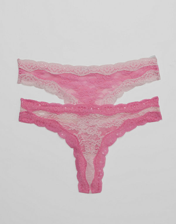 Nelly Lovely Lace 2-Pack Thong - Rosa