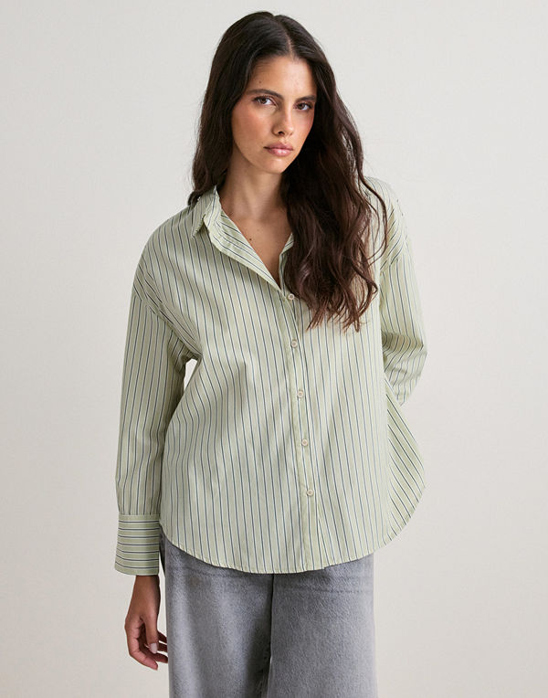 Only Onloregon Alva Ls Reg Shirt Noos Wv - Grön