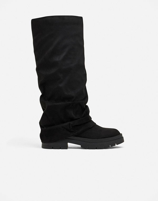 Nelly High Shaft Scrunch Boot - Svart