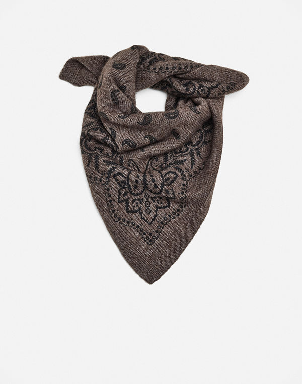 Neo Noir Adelina Paisley Knit Scarf - Brun