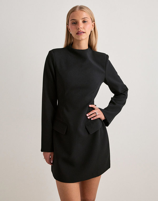 Malina Leanna High Neck Mini Dress - Svart
