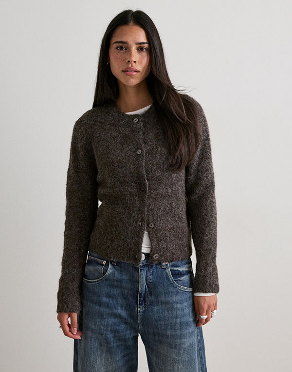 Vero Moda Vmnovah Ls O-Neck Button Cardi Ga N - Brun