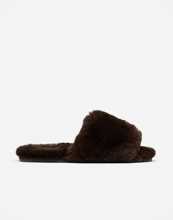 Nelly Cosy Faux Fur Slipper - Brun