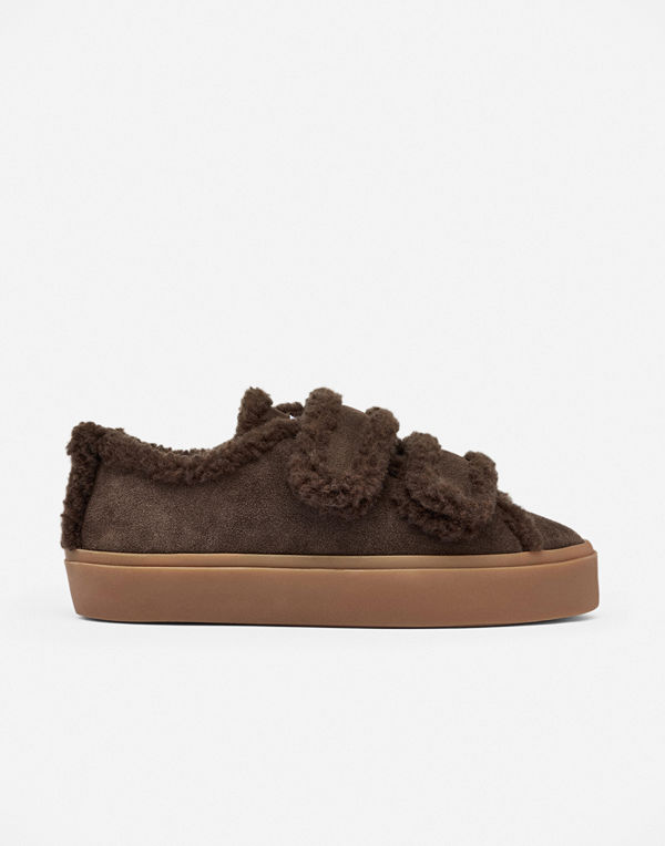 INUIKII Shearling Low Velcro - Brun