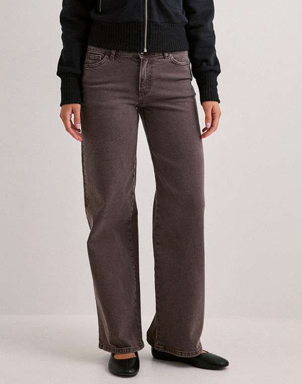 Pieces Pcselma Lw Wide Colored Noos Jeans - Brun