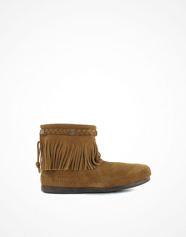Minnetonka Hi Top Back Zip Taupe